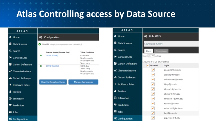 atlas controlling access by data source