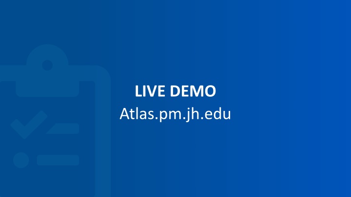 live demo atlas pm jh edu