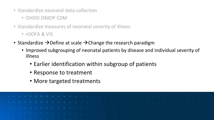 standardize neonatal data collection ohdsi omop