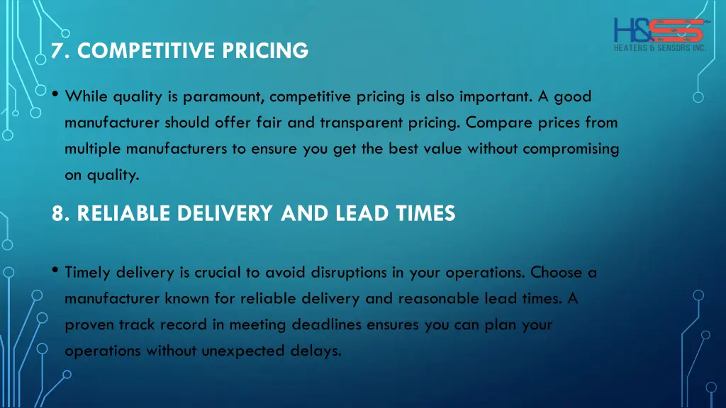 7 competitive pricing