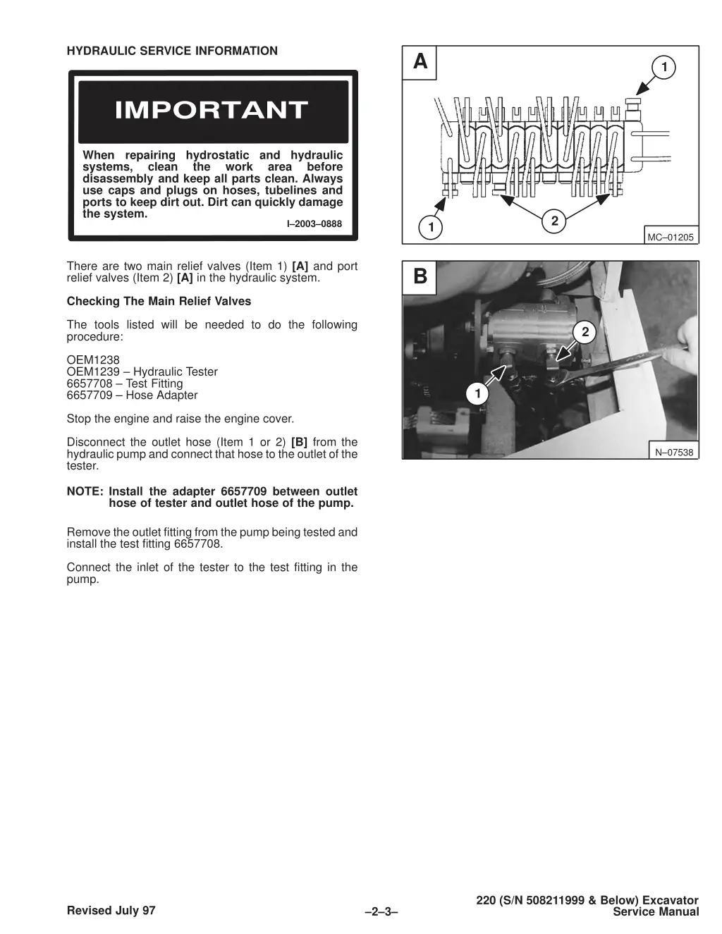hydraulic service information
