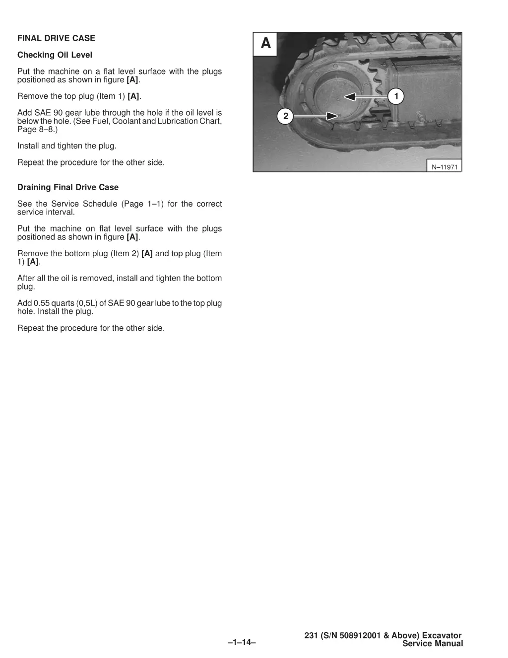 final drive case 231 service manual 6722178