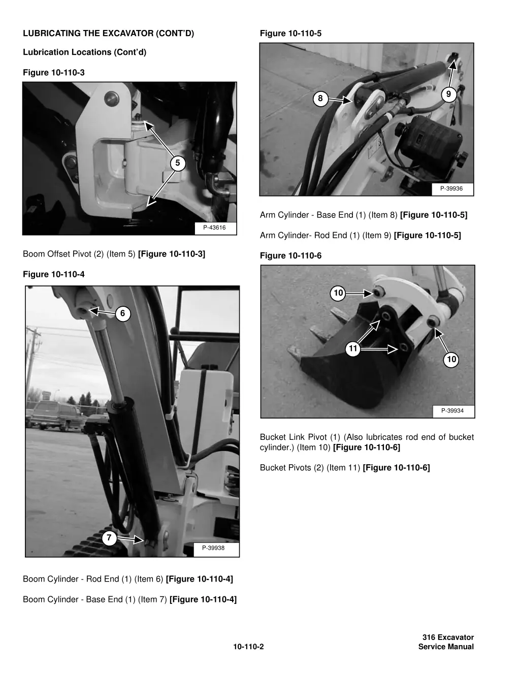 lubricating the excavator cont d