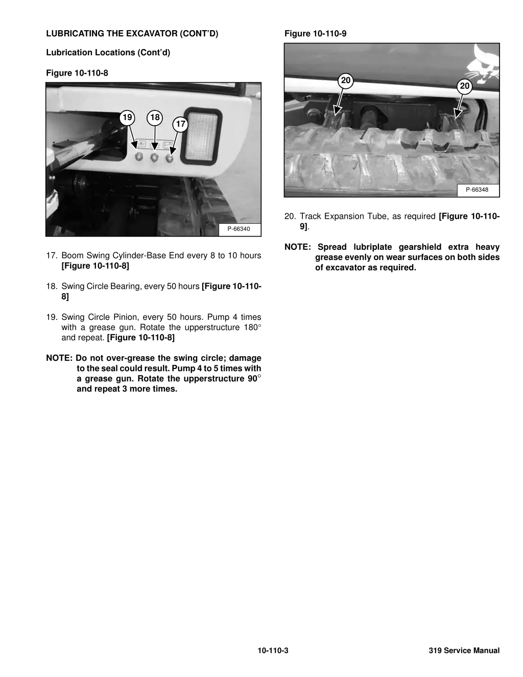 lubricating the excavator cont d