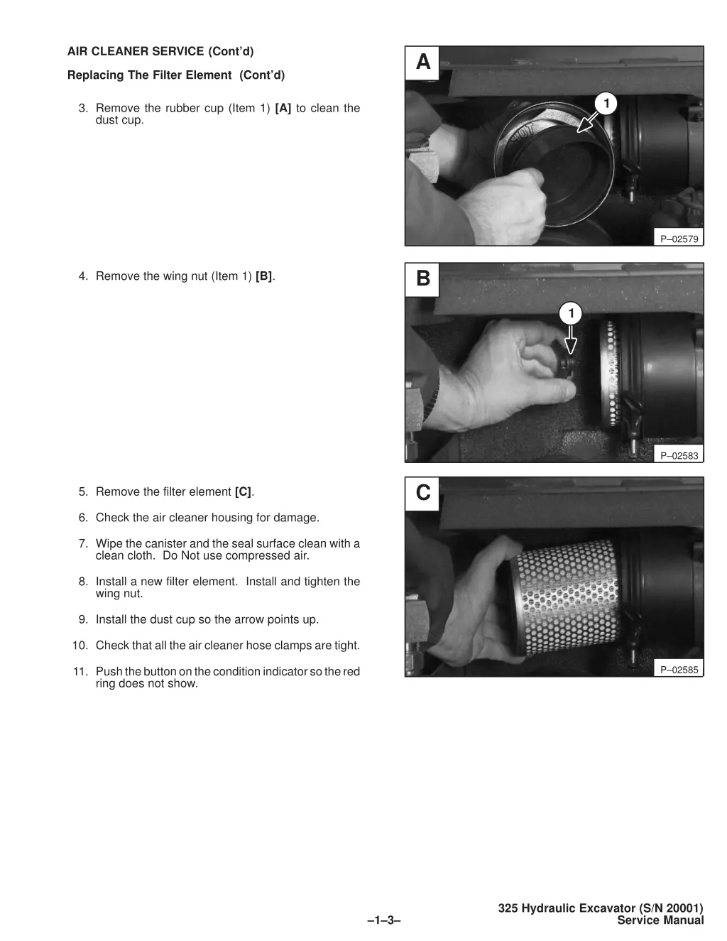 air cleaner service cont d