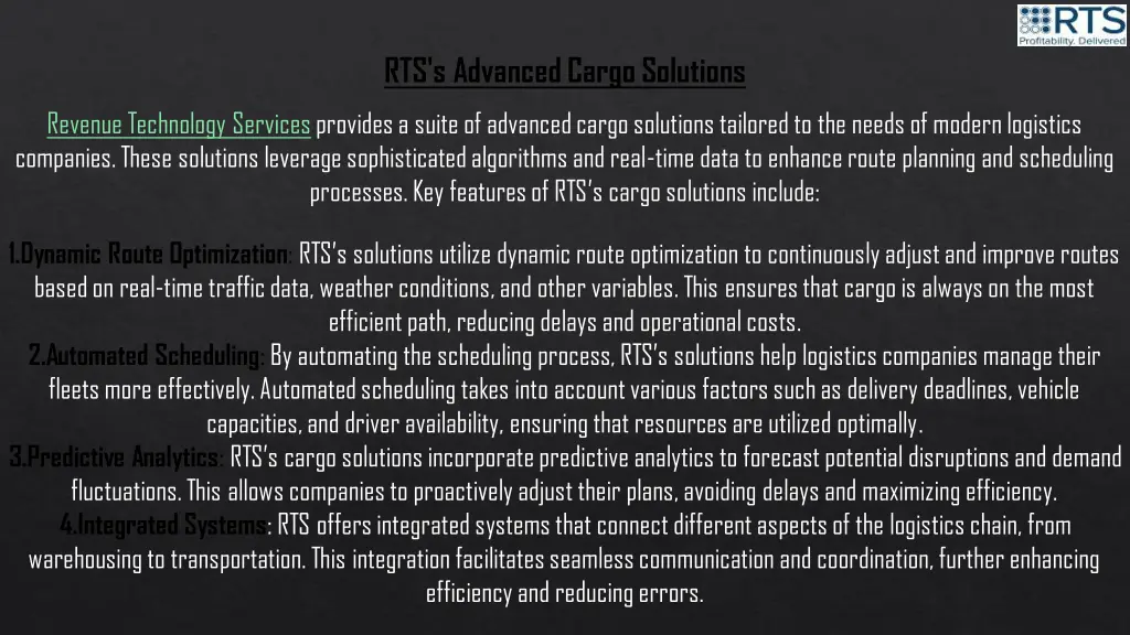 rts s advanced cargo solutions