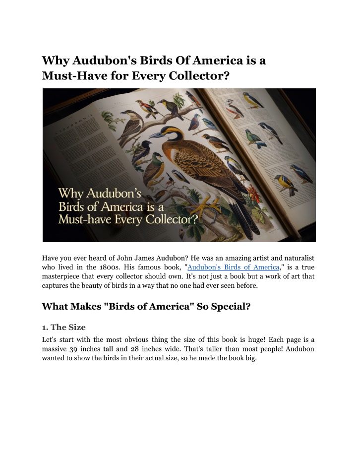 why audubon s birds of america is a must have