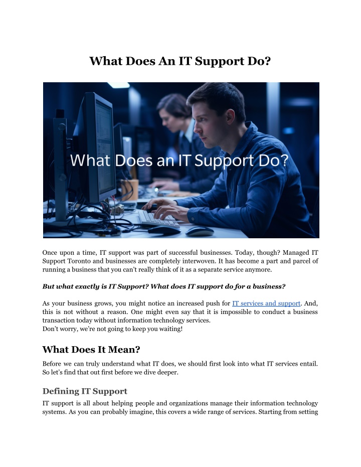 what does an it support do