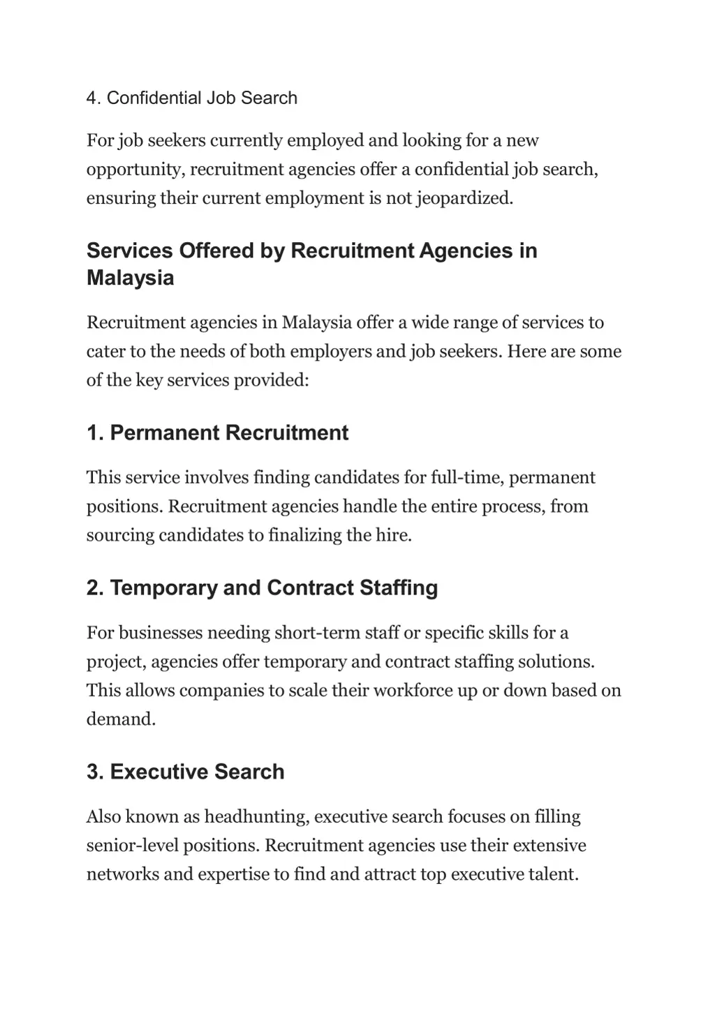 4 confidential job search