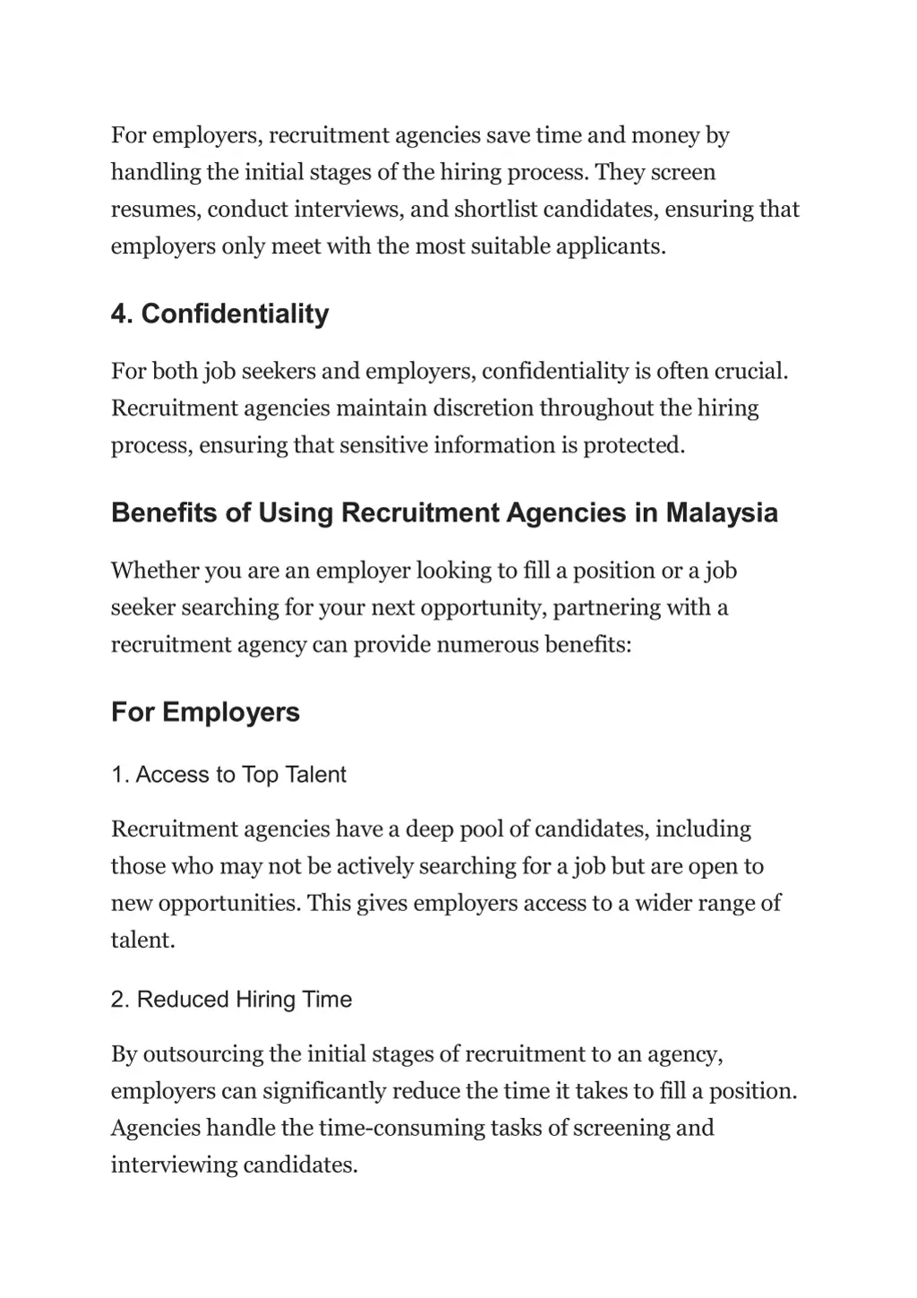 for employers recruitment agencies save time