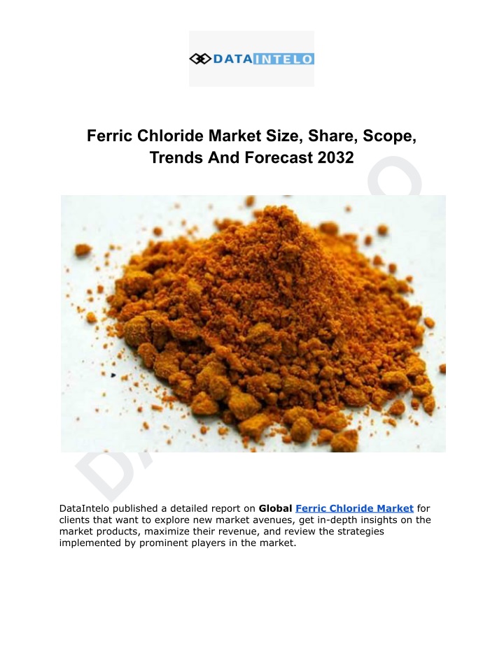 ferric chloride market size share scope trends