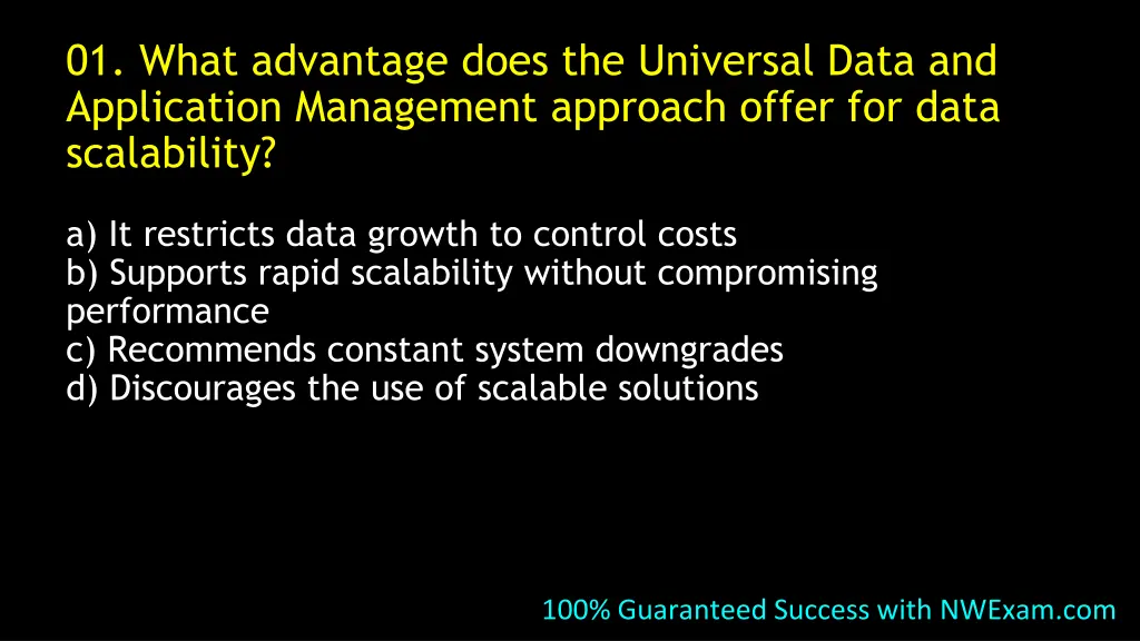 01 what advantage does the universal data