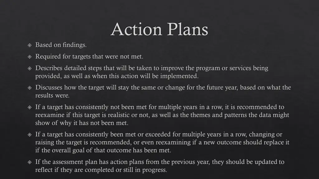 action plans