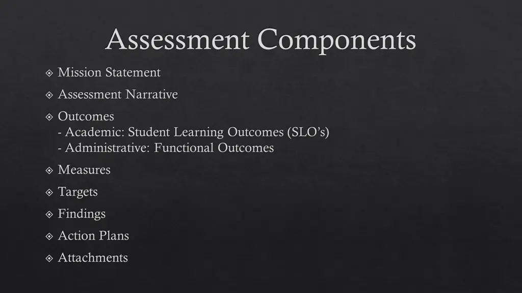 assessment components