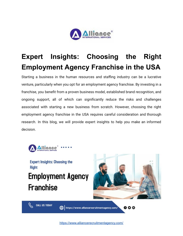 expert employment agency franchise in the usa