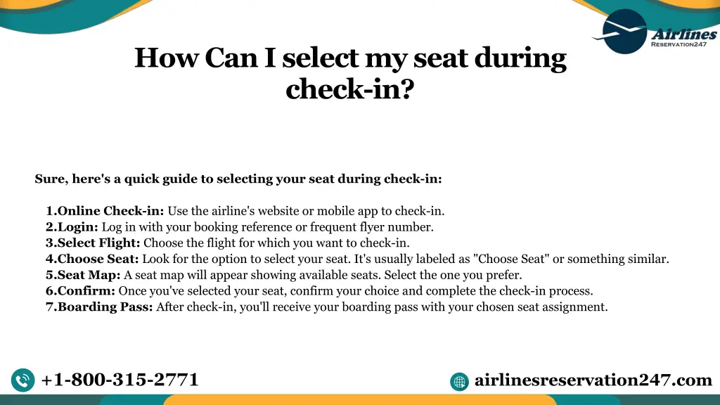 how can i select my seat during check in