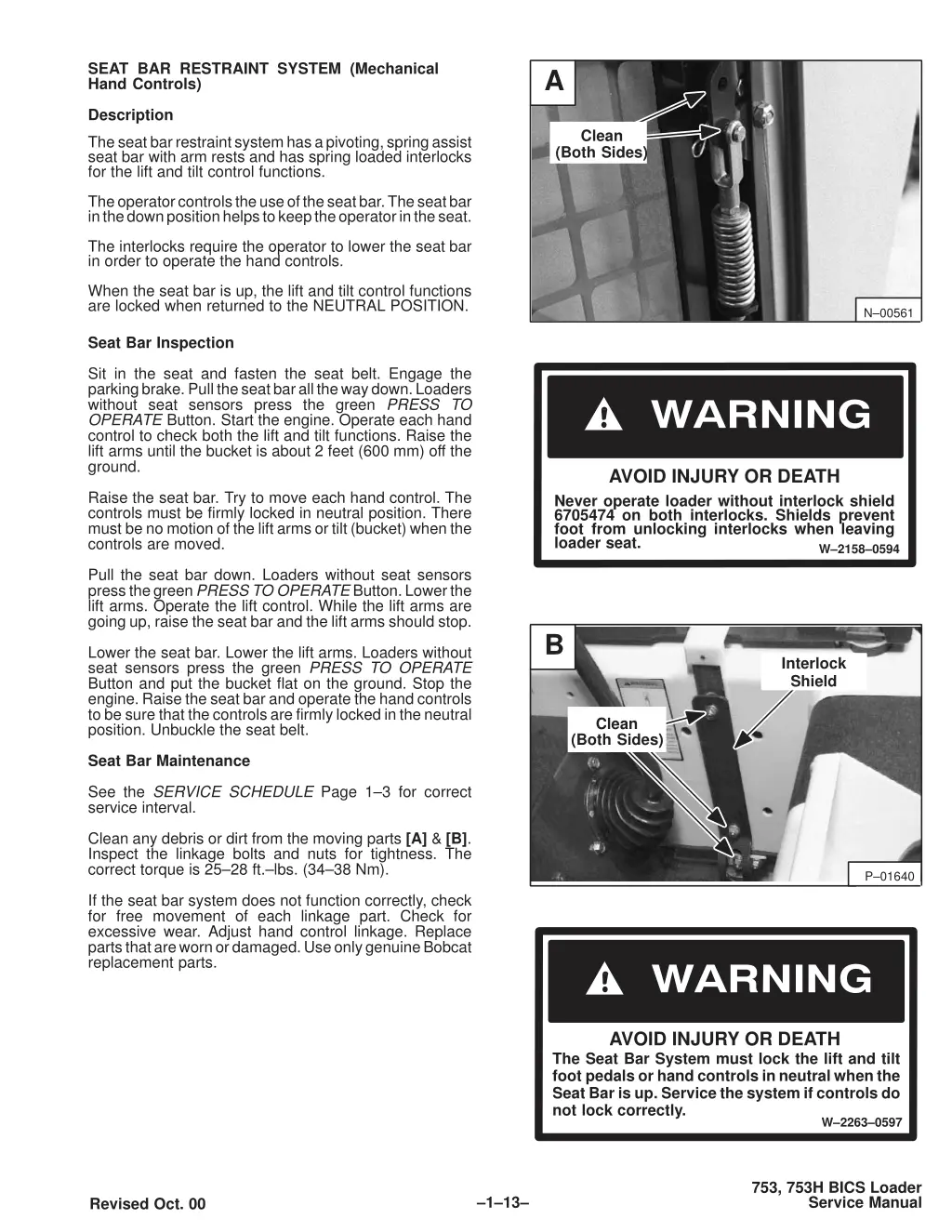 seat bar restraint system mechanical hand controls