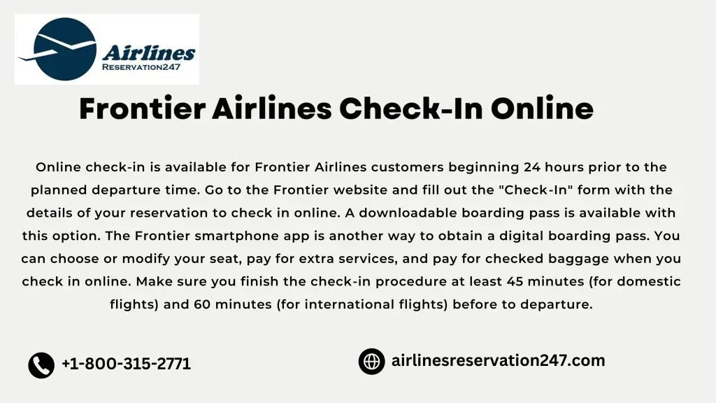 online check in is available for frontier