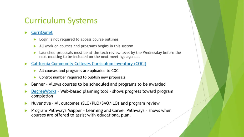 curriculum systems