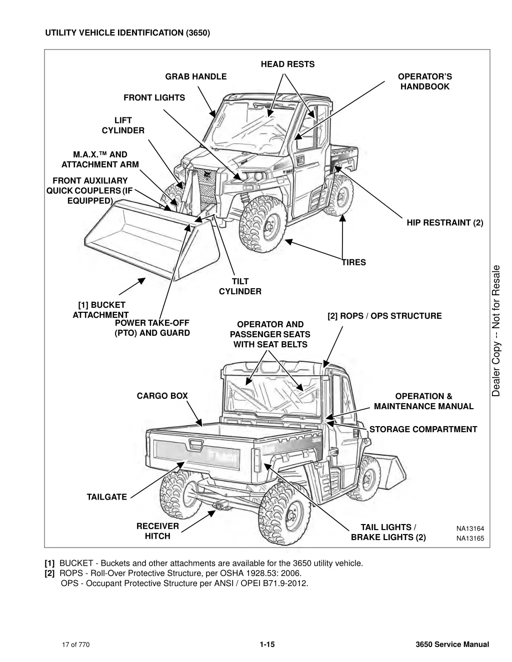 utility vehicle identification 3650