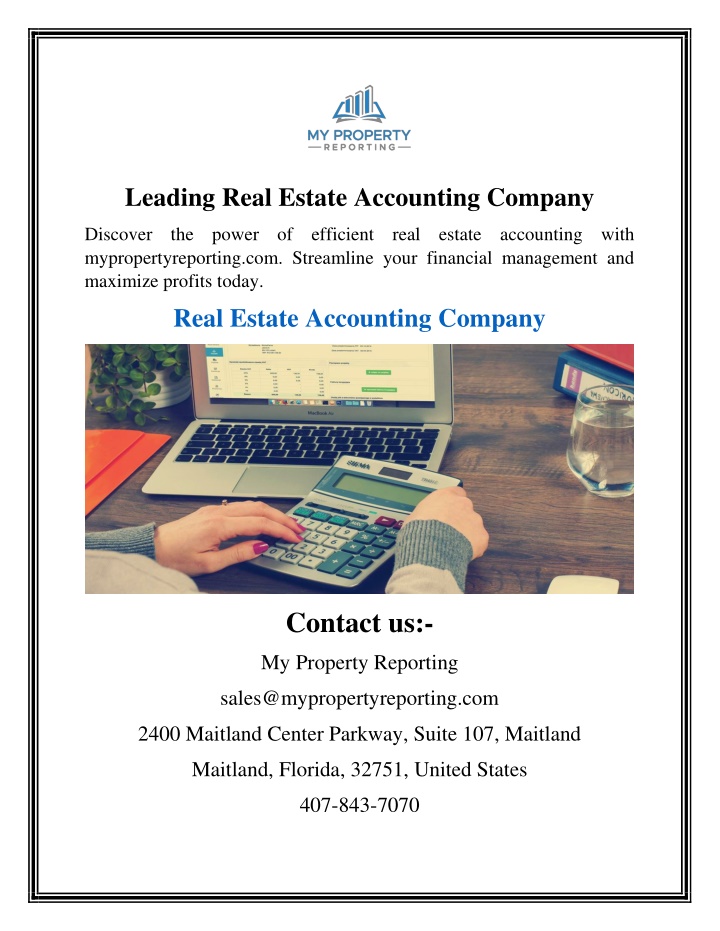 leading real estate accounting company