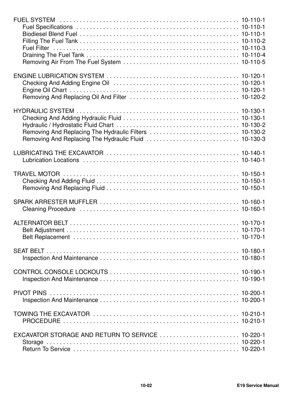 fuel system 10 110 1 fuel specifications