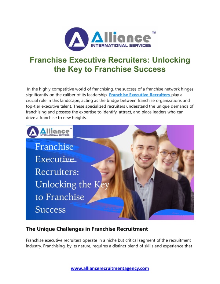 in the highly competitive world of franchising