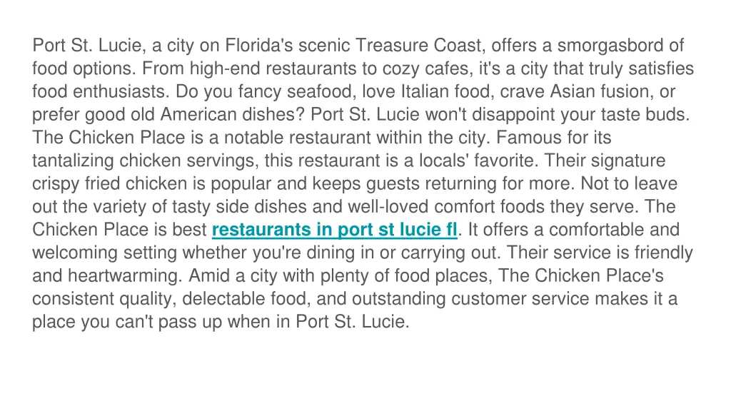port st lucie a city on florida s scenic treasure