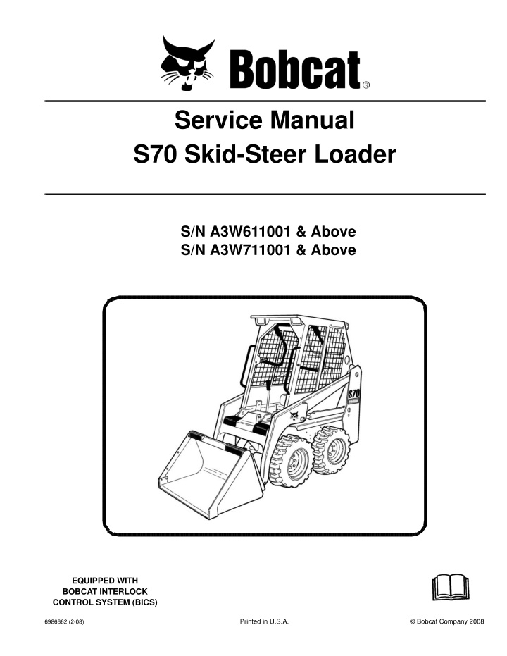 service manual s70 skid steer loader