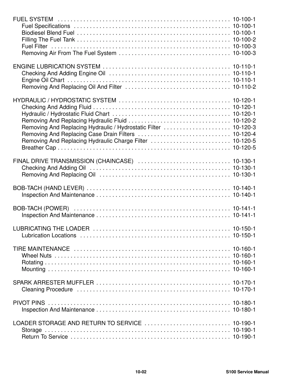 fuel system 10 100 1 fuel specifications