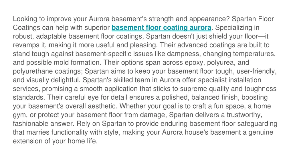 looking to improve your aurora basement