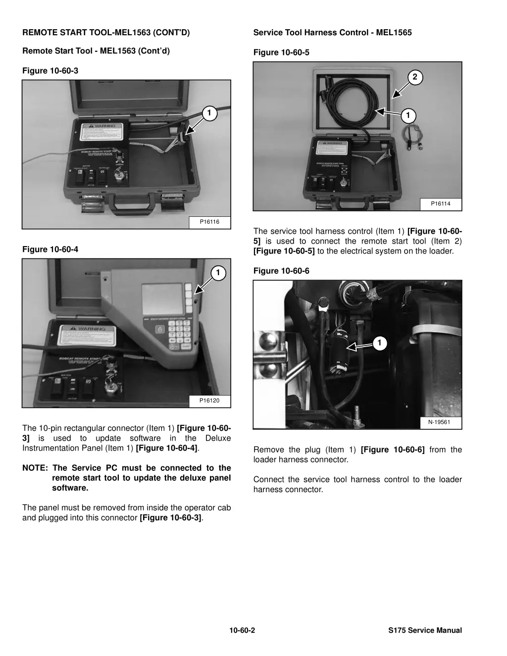 service tool harness control mel1565