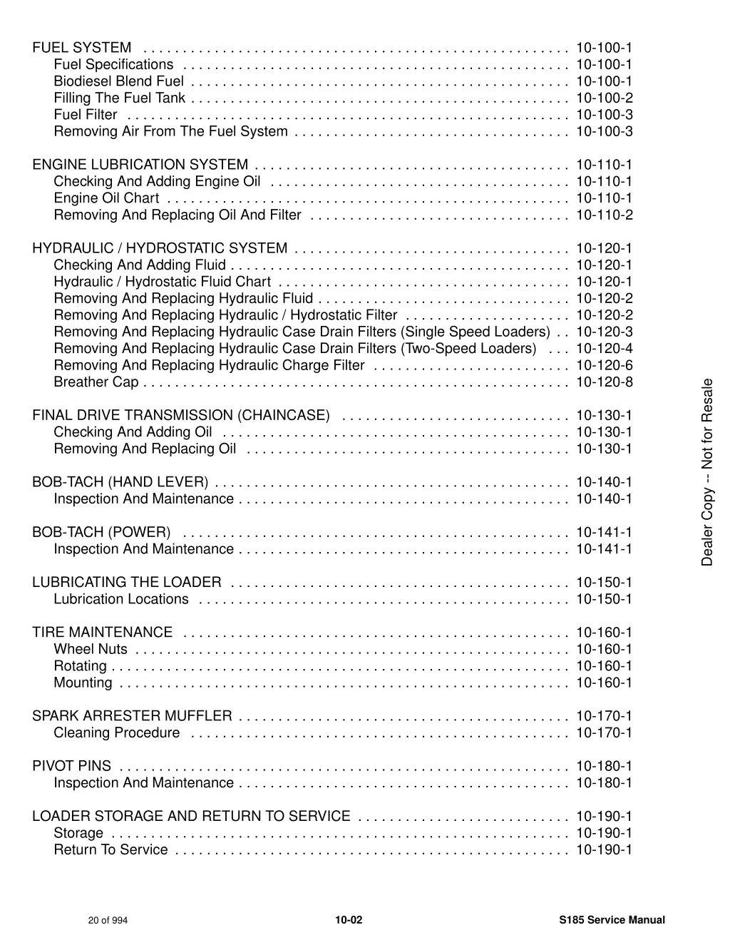 fuel system 10 100 1 fuel specifications