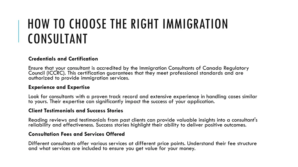 how to choose the right immigration consultant