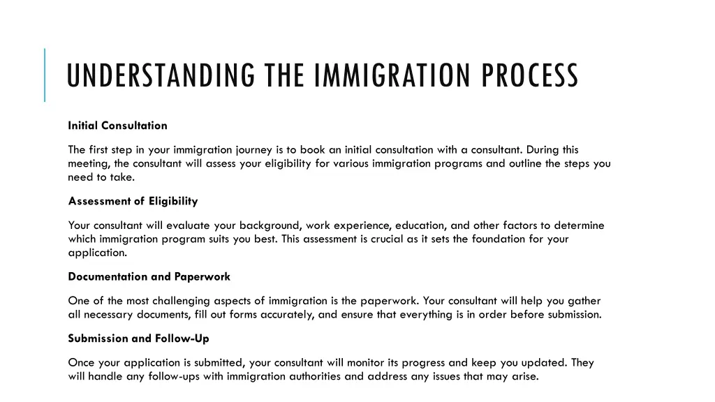 understanding the immigration process