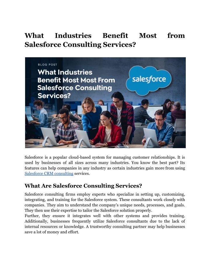 what salesforce consulting services