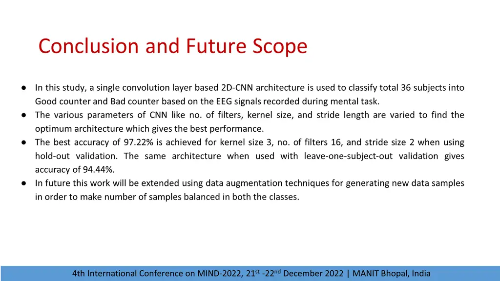 conclusion and future scope