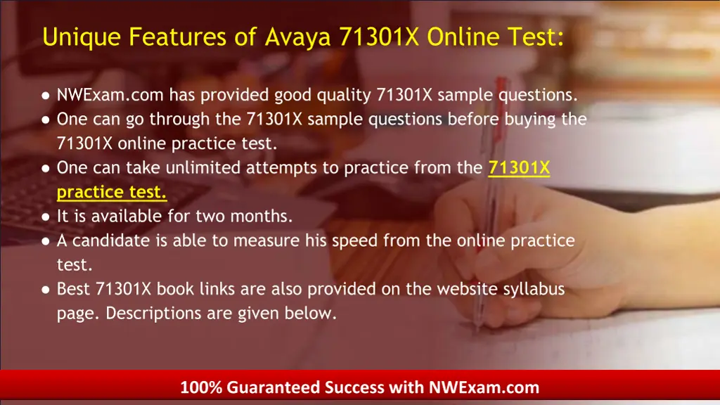 unique features of avaya 71301x online test