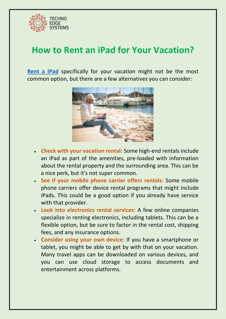 how to rent an ipad for your vacation