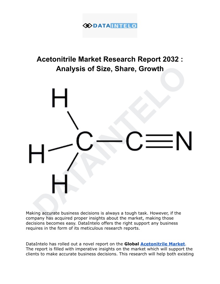 acetonitrile market research report 2032 analysis