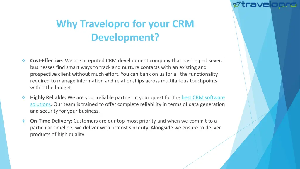 why travelopro for your crm development