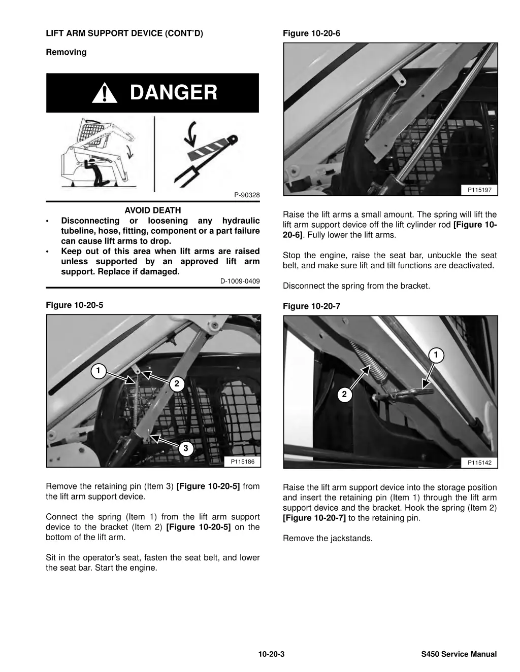 lift arm support device cont d