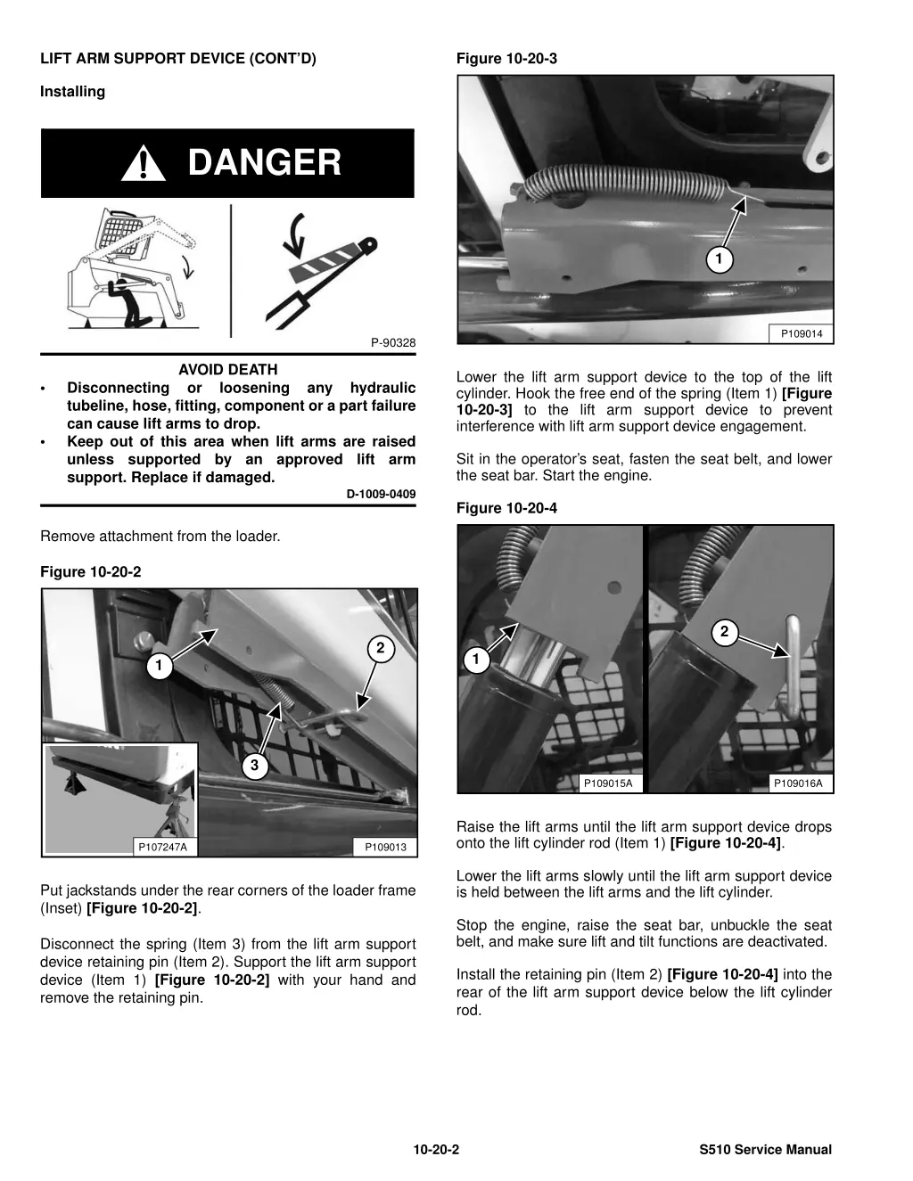 lift arm support device cont d