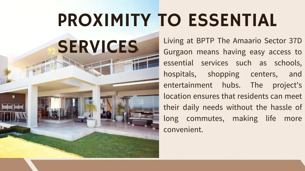 proximity to essential services essential