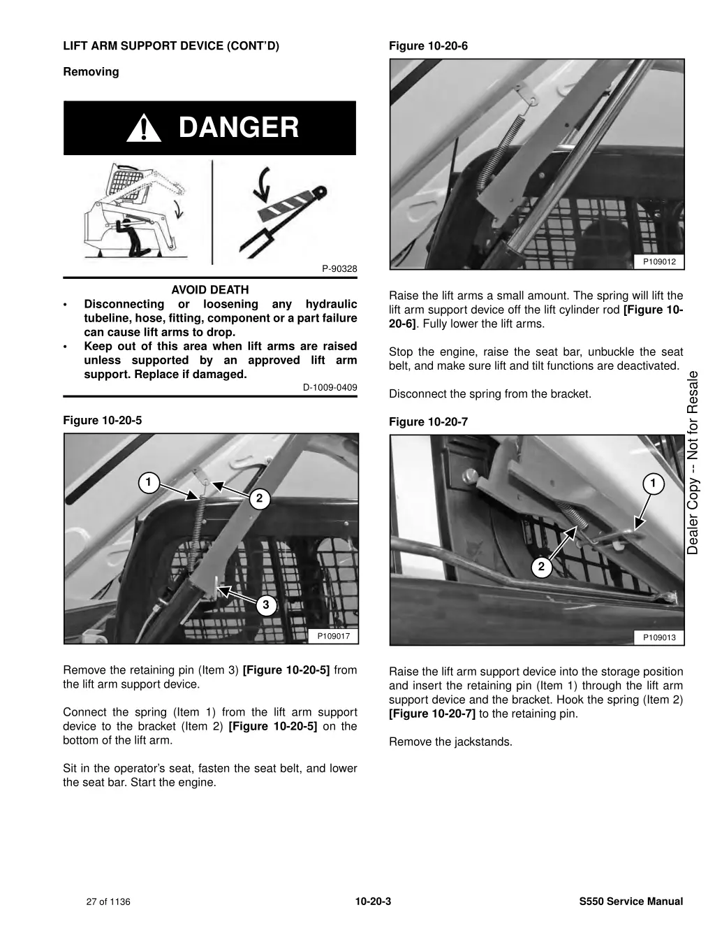 lift arm support device cont d 1