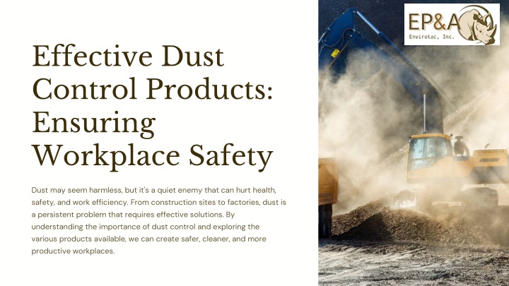 effective dust control products ensuring