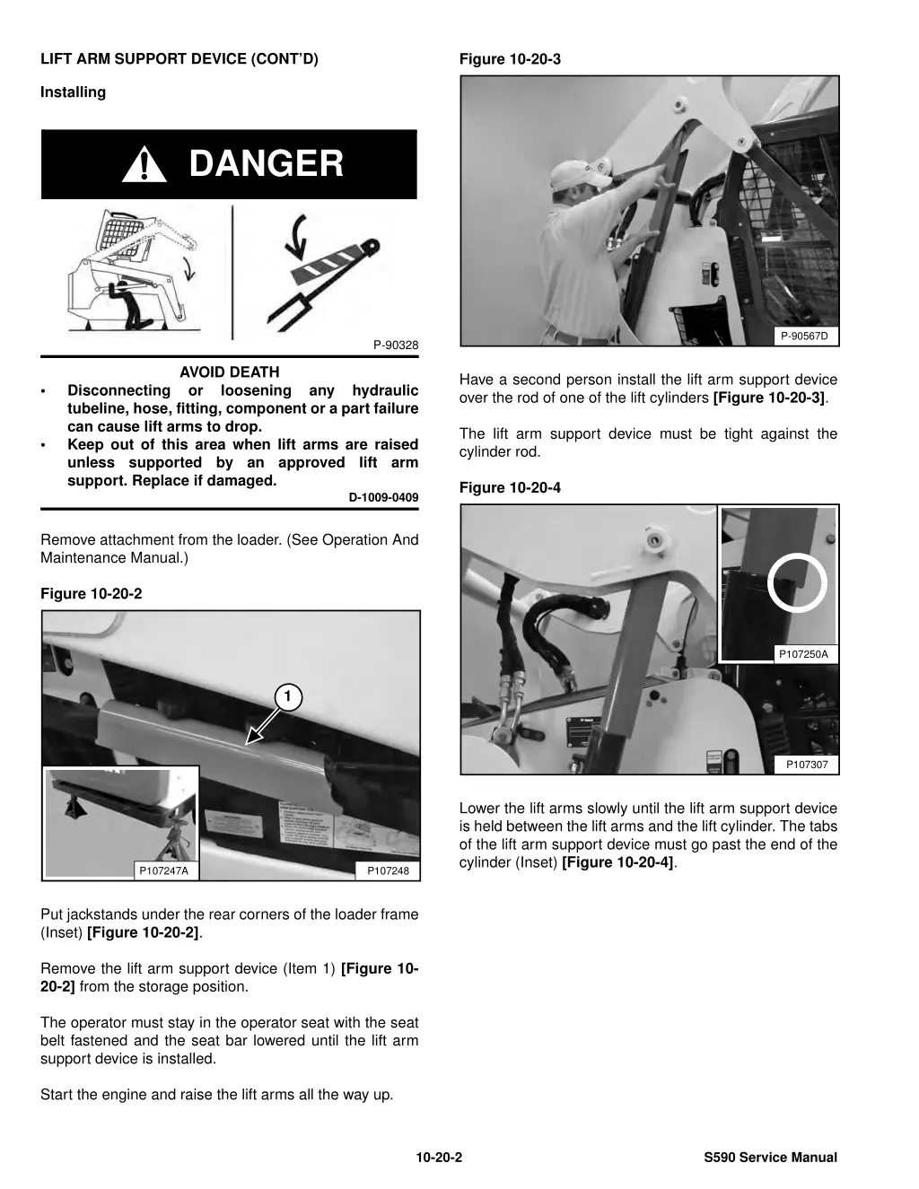 lift arm support device cont d