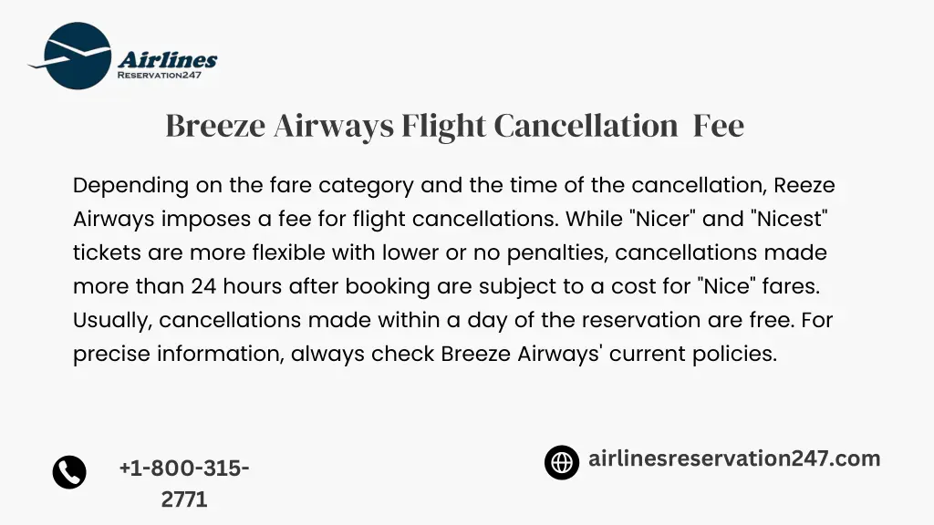 breeze airways flight cancellation fee