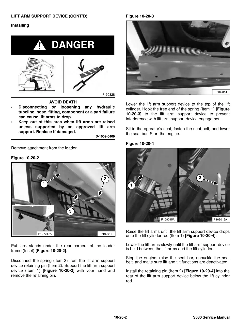 lift arm support device cont d