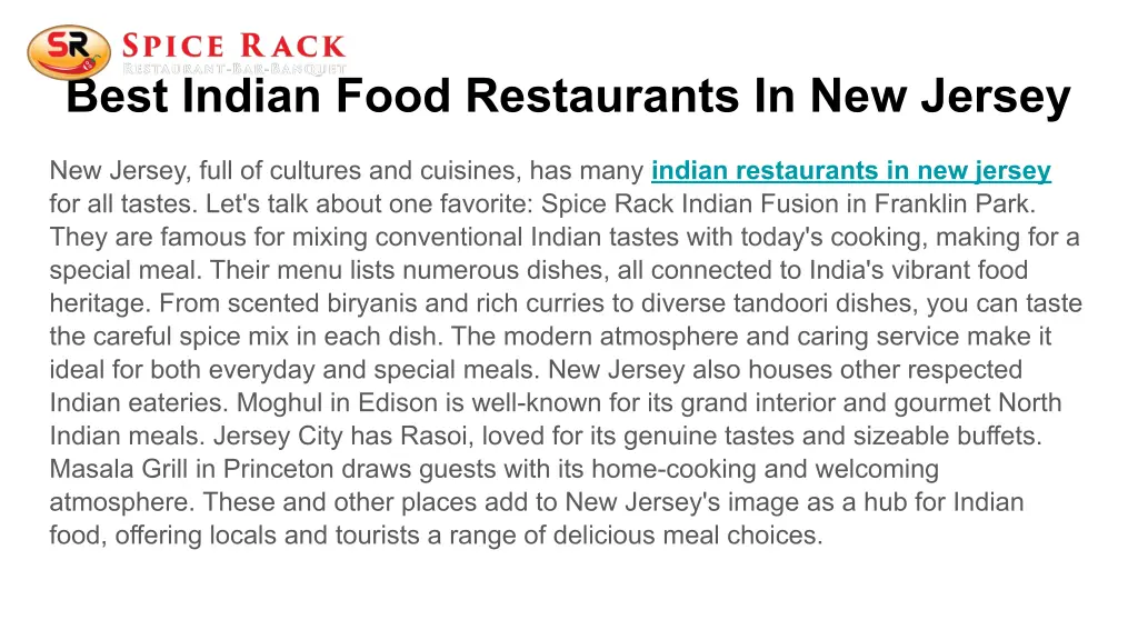 best indian food restaurants in new jersey